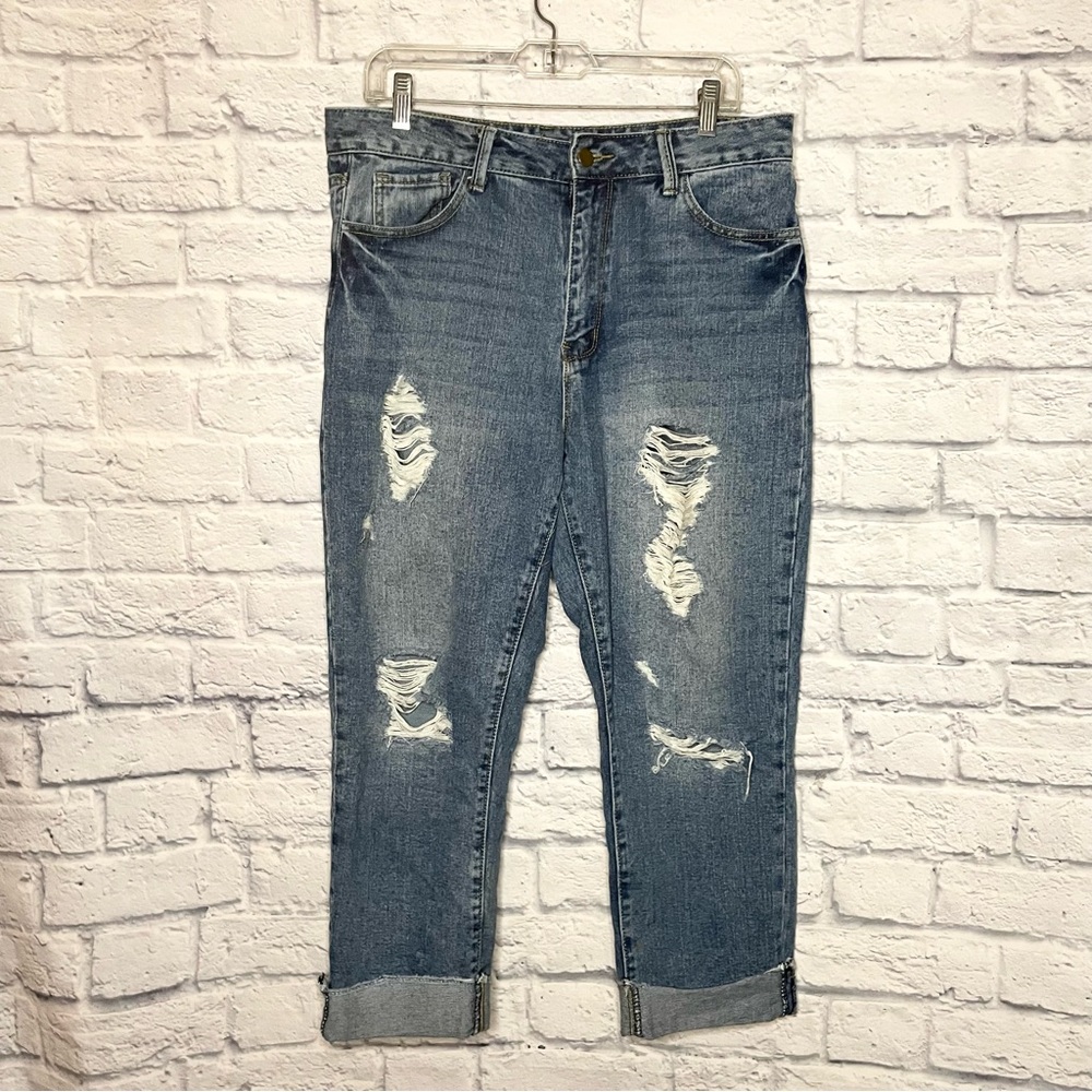 Fashion Nova Distressed Blue Jeans